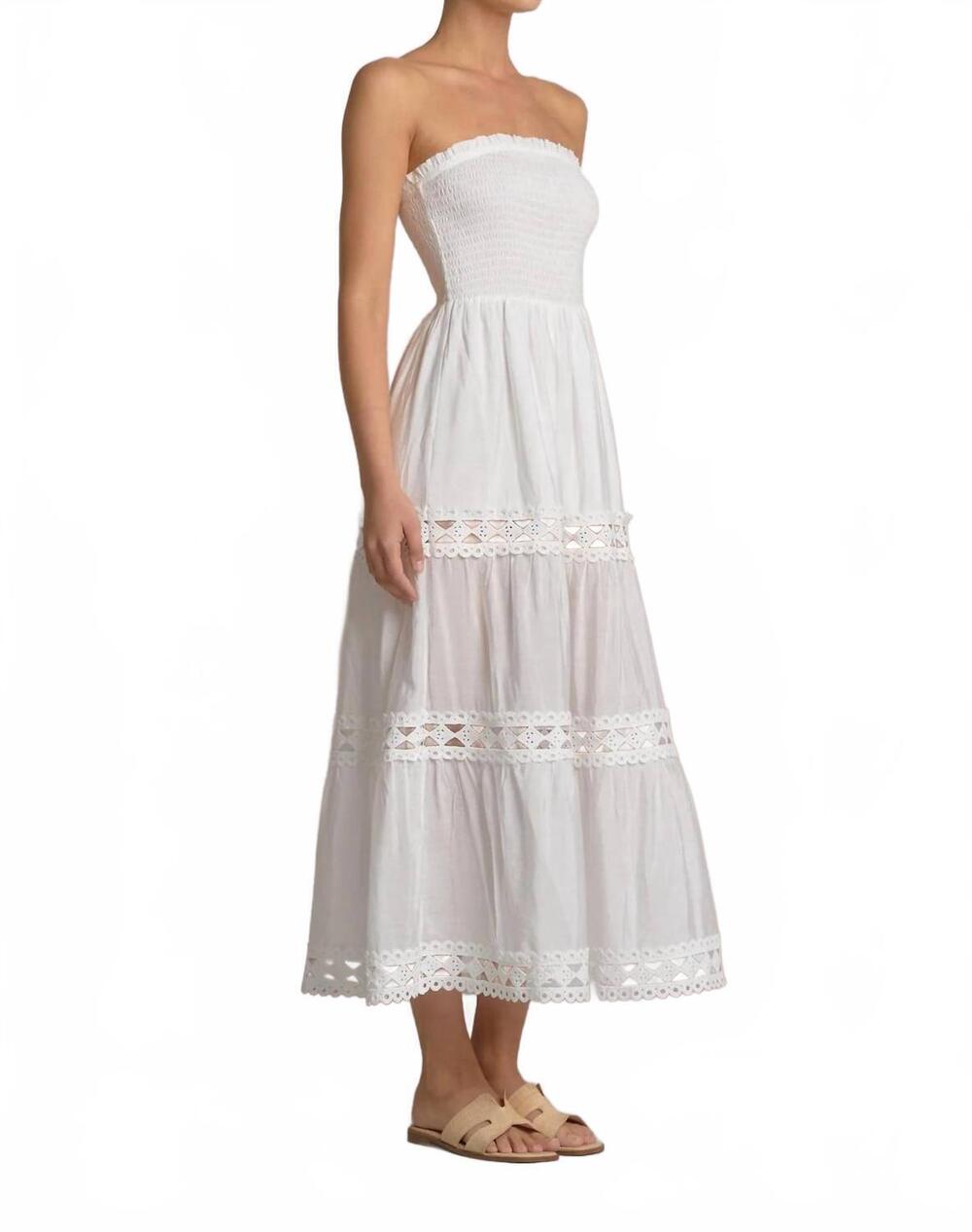NEW ELAN women's soli maxi dress in white - Picture 3 of 5